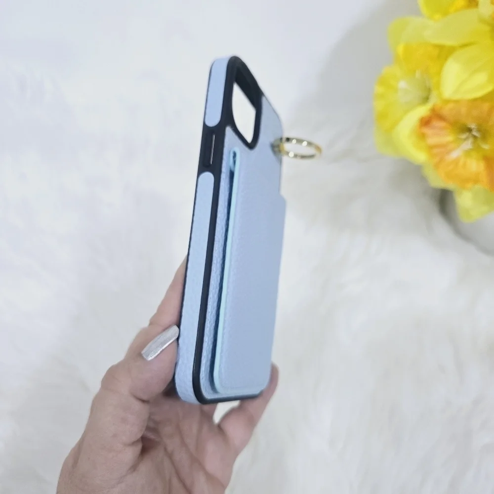 Iphone 15 6.7  wallet case blue new without tag